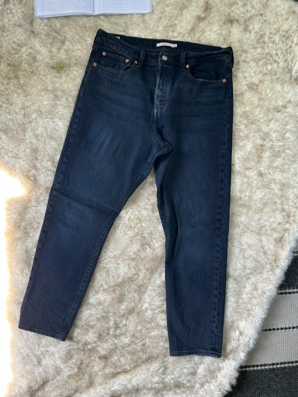 Levi's Wedgie Button Fly High Rise Straight Leg Denim Jeans